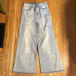 Frank & Oak Nina Wide Leg Light Blue Women Jeans 28 fit like 26